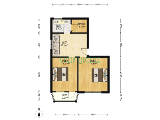 临天路2109号 2室1厅0卫 65平方