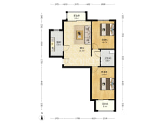 838总站旁南北通透两居室出售房本满二-涿州名流美域户型图