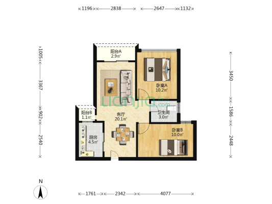 荷兰水乡一期 2室1厅1卫 72平方