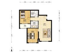 范阳路御景园小区，开发区高速路二居室-涿州君临天下御景园户型图