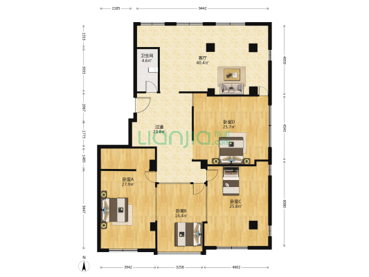长江路 4室1厅1卫 200平方
