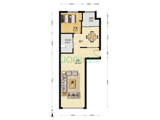 一品佳地 1室1厅1卫 78平方