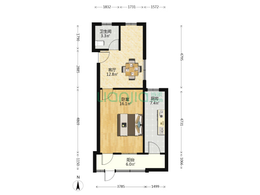 东庄新村 1室1厅1卫 39平方