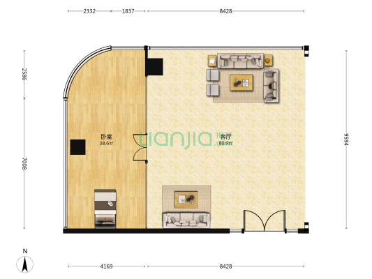 加侨国际广场 1室1厅0卫 162平方