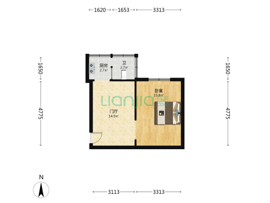 哈药小区北区(南岗区) 1室0厅1卫 41平方