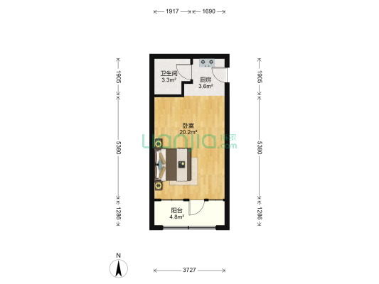 孝肃路(大观区) 1室0厅1卫 45平方