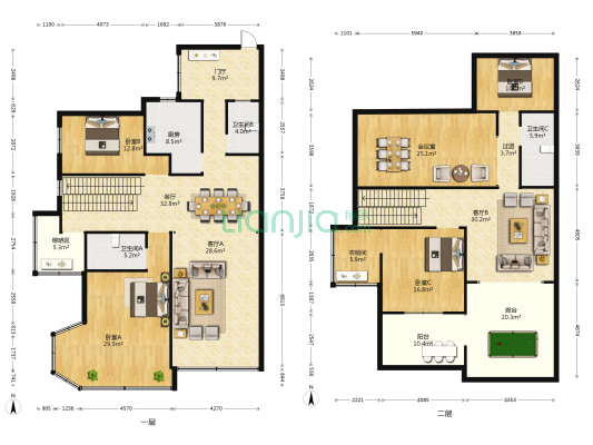 向阳水岸 5室3厅3卫 282平方