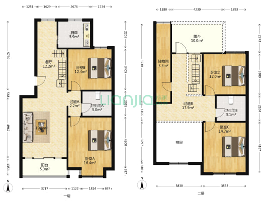 紫芥园 4室2厅2卫 155平方