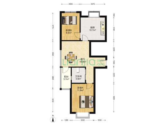 盛世园田居G1区 2室1厅1卫 72平方