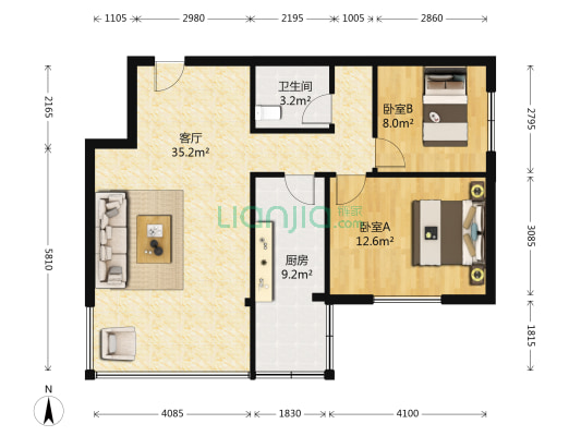 兰州磁性电器厂家属院 2室1厅1卫 83平方