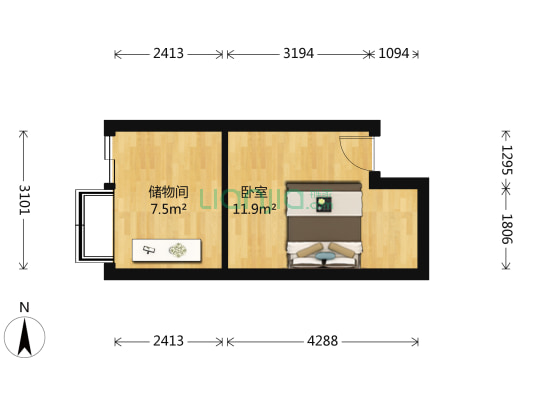 凤园里 1室0厅0卫 26平方