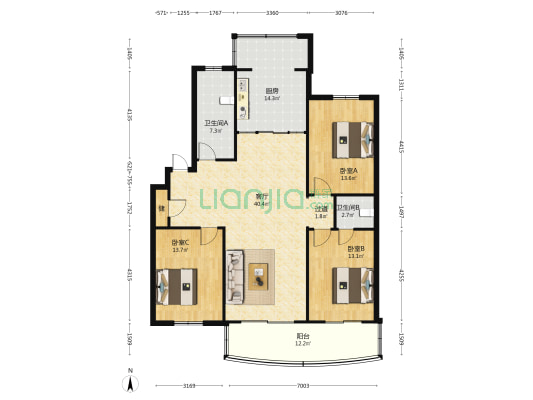 淳东路30号 3室1厅2卫 142平方