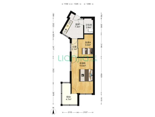 水心住宅区杏组团 2室0厅1卫 46平方