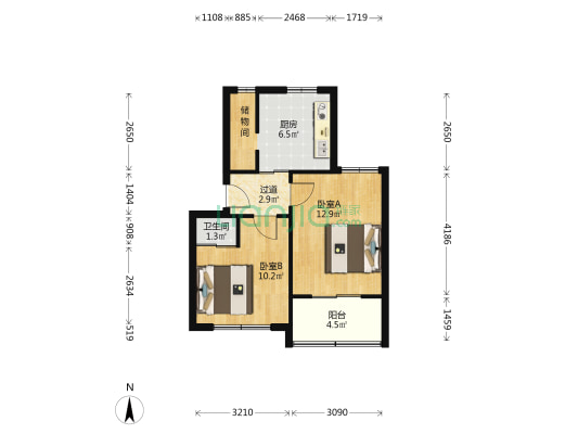芳芯路251弄 2室0厅1卫 54平方