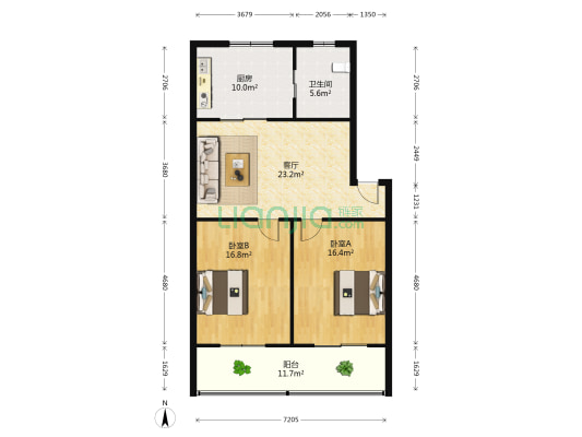 双皮桥70号  2室1厅1卫 82平方
