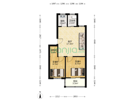 樱海公寓 2室1厅1卫 53平方