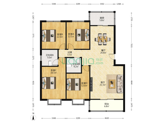 天一锦城 4室2厅2卫 147平方