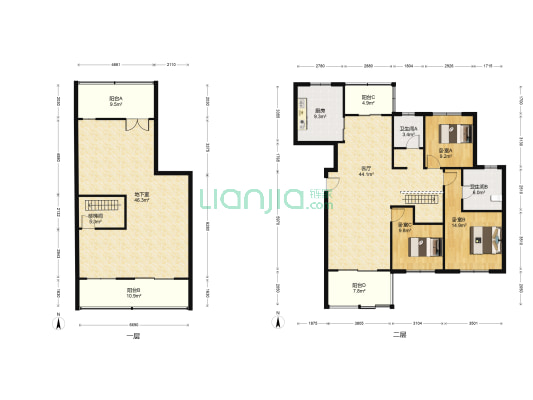 星公元名邸 3室1厅2卫 129平方