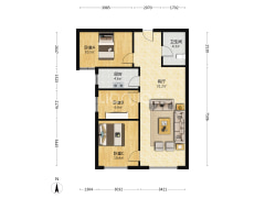 鸿坤理想湾北区朝阳小三居，采光好，视野好-涿州鸿坤理想湾北区户型图
