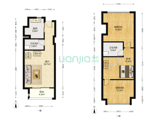 香缇商务广场 1室1厅2卫 50平方