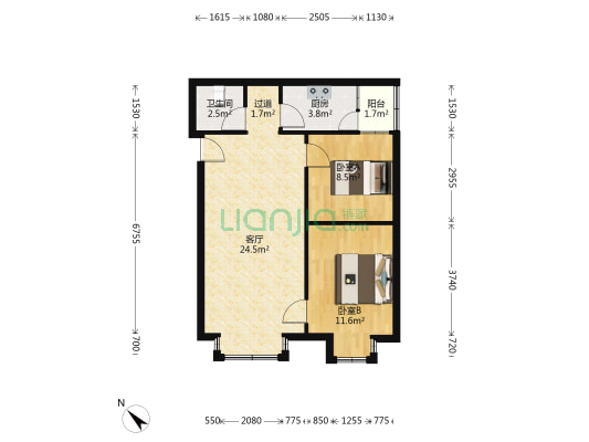 一运佳苑 2室1厅1卫 66平方