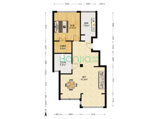 文英家园 1室1厅1卫 89平方