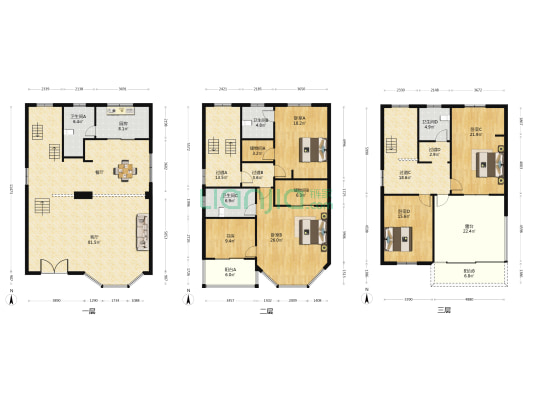 阳光花园 5室1厅4卫 412平方