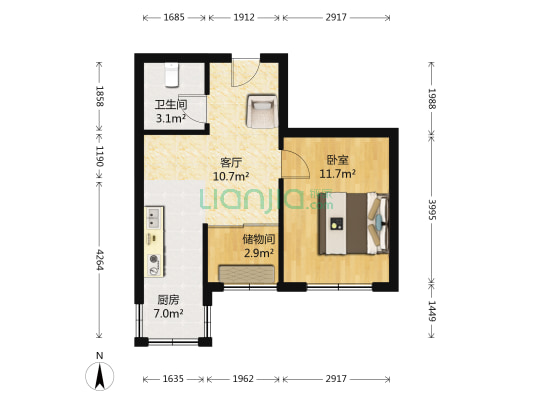 意大利风情小镇 1室1厅1卫 88平方