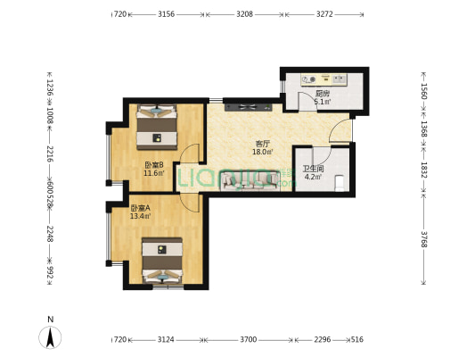 运通家园 2室1厅1卫 71平方