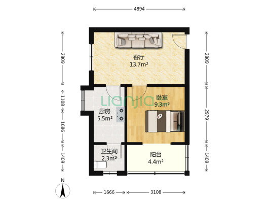 树蓓街106号 1室1厅1卫 40平方