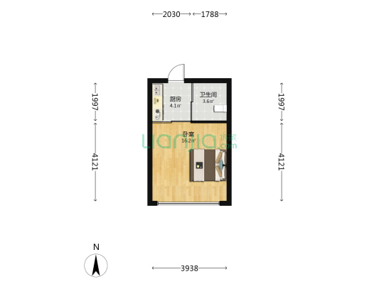 云间府 1室0厅1卫 46平方