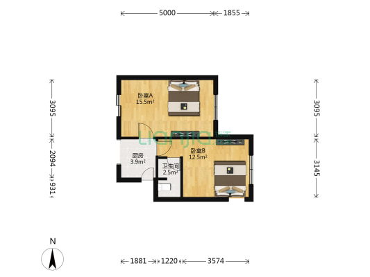 斜土路556弄 2室0厅1卫 61平方
