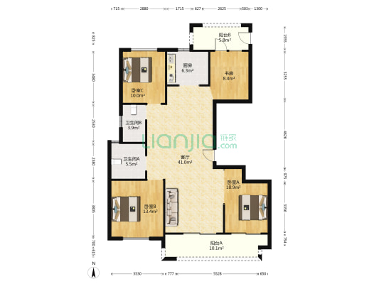 元垄城宁园 4室1厅2卫 127平方
