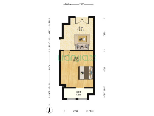 亿龙商务楼 1室1厅0卫 45平方