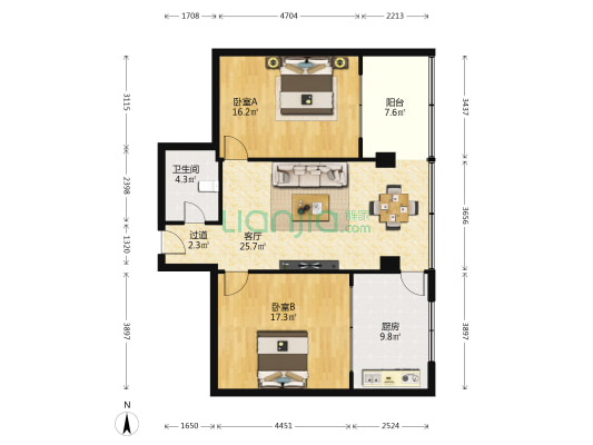 城关区物资总公司家属院 2室1厅1卫 108平方