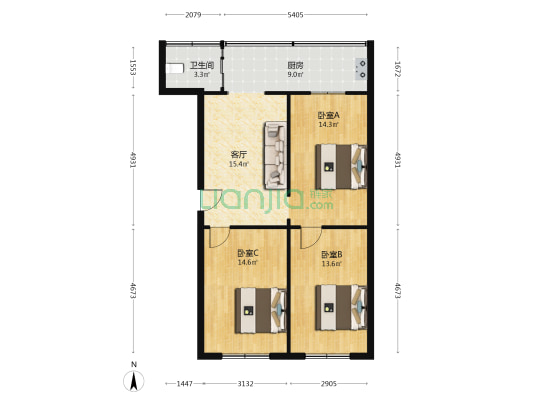 仁寿小区 3室1厅1卫 81平方