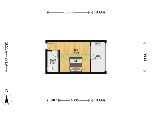 东盟财经广场 1室0厅1卫 42平方