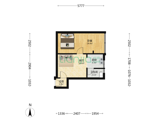 沈阳路1号 1室1厅1卫 37平方