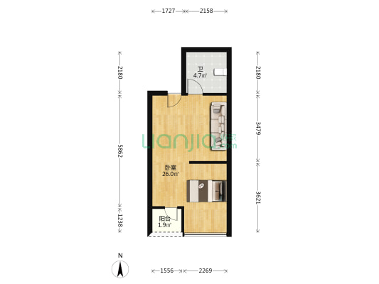 观南越星 1室0厅1卫 55平方