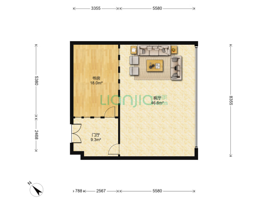 恒福中心 1室1厅0卫 104平方