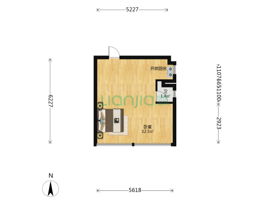 龙光玖誉城悦城 1室0厅1卫 51平方