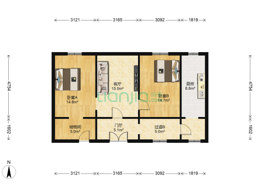 旧坊街 2室1厅0卫 81平方