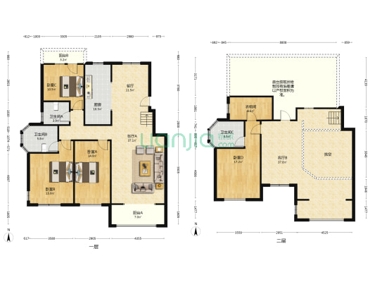 洋房精装修上跃，喜欢露台做空中花园朋友看过来-户型图