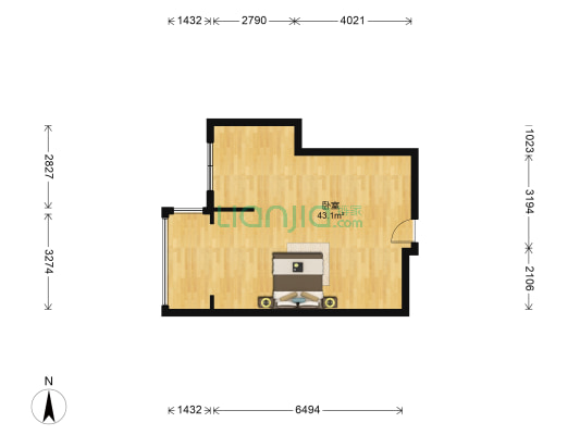 红星城 1室0厅0卫 66平方
