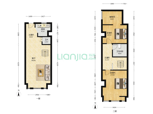 盈泰汇 2室1厅2卫 60平方