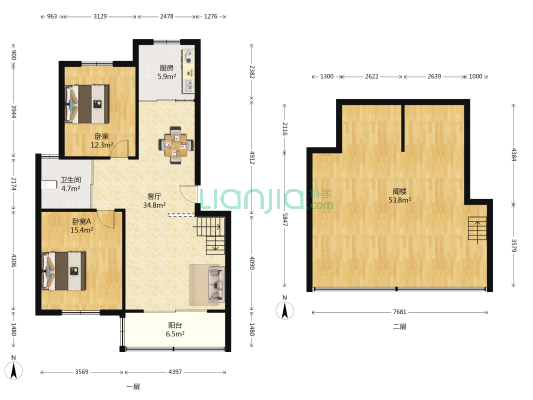 秦淮花苑北区 2室1厅1卫 93平方