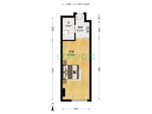 祥泰汇东国际 1室0厅1卫 56平方
