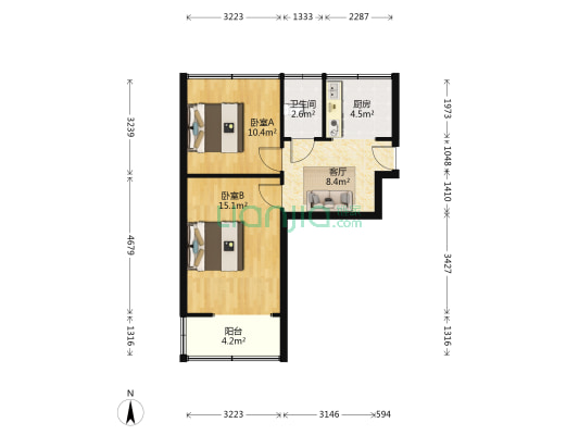 向阳村 2室1厅1卫 51平方