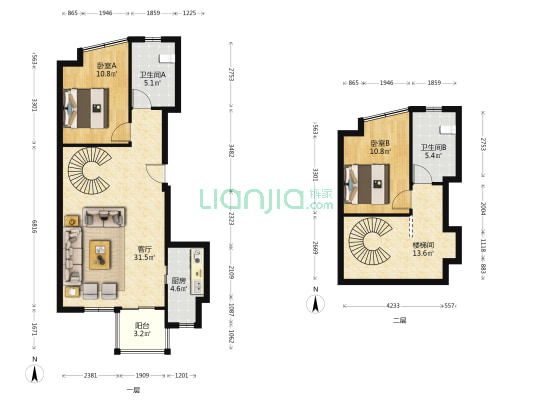 创智坊(办公楼) 2室1厅2卫 123平方