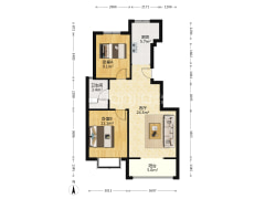 天地新城，一梯两户，通透两居，房本满二-涿州天地新城户型图